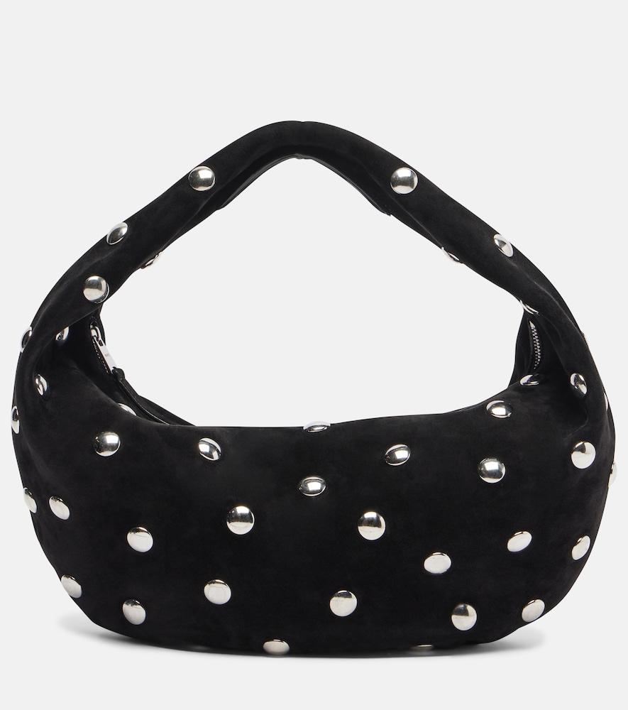 khaite olivia medium studded suede tote bag