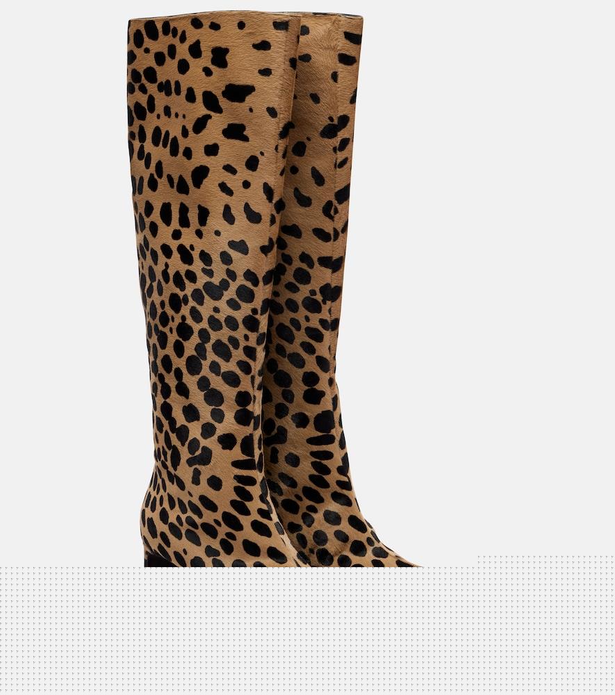 khaite ona 55 calf hair knee-high boots