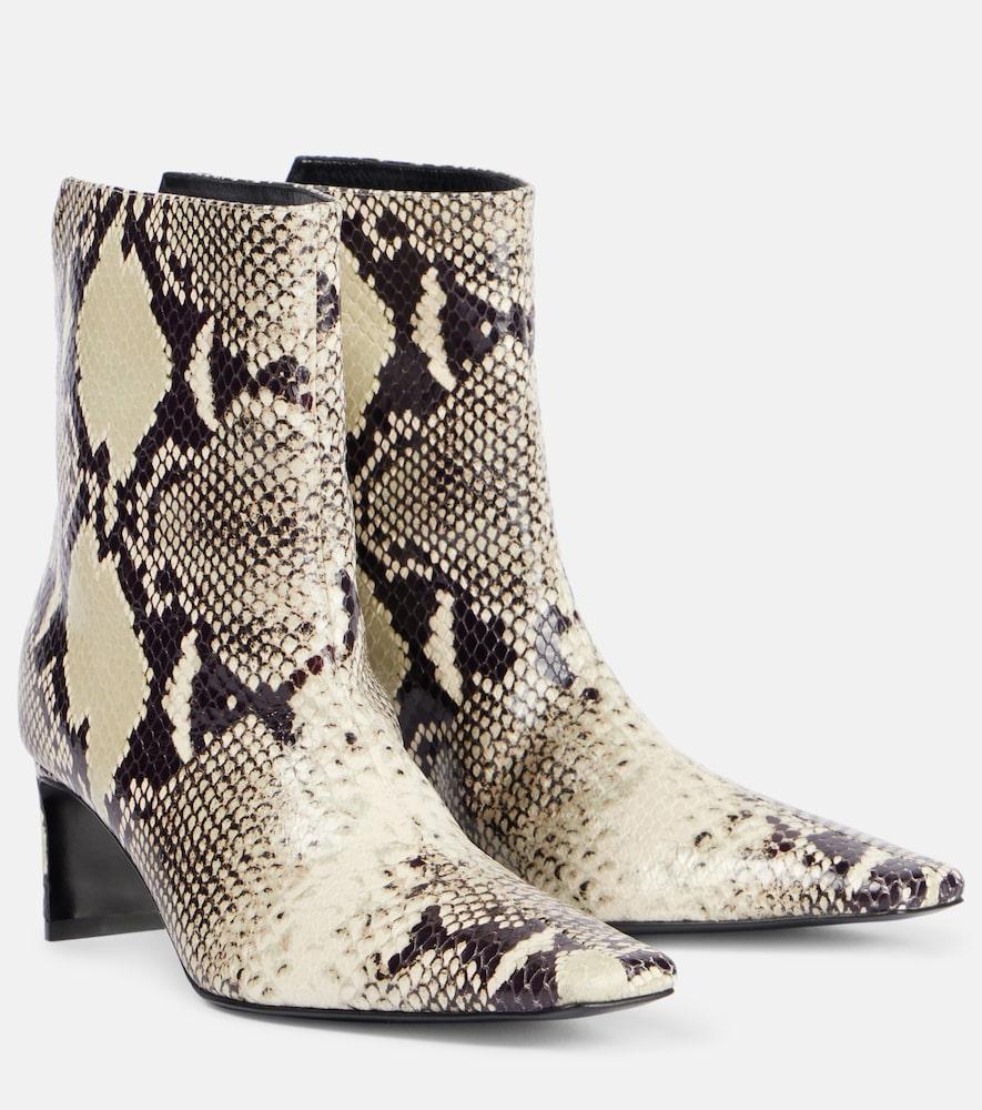 khaite ona 55 snake-effect leather ankle boots