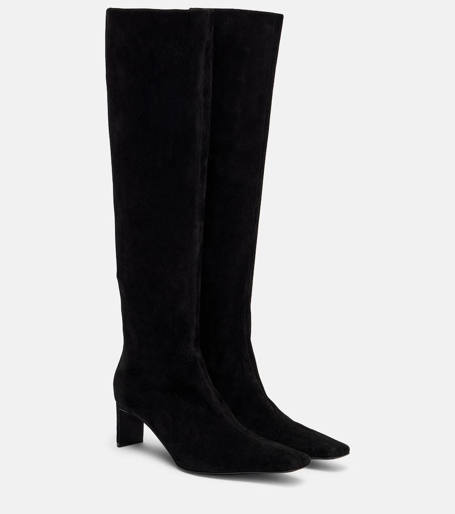 khaite ona 55 suede knee-high boots