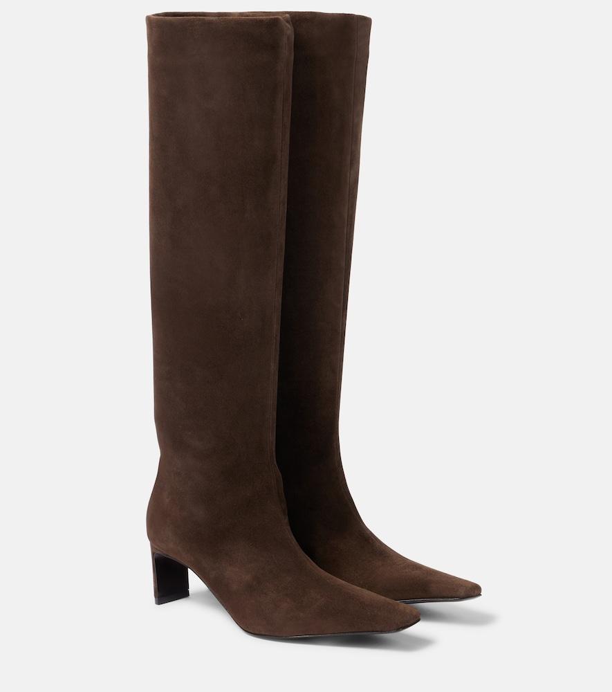 khaite ona 55 suede knee-high boots
