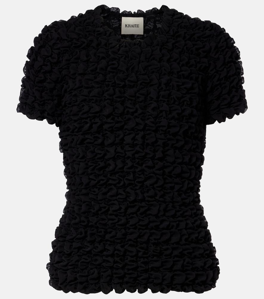 khaite polly silk chiffon top