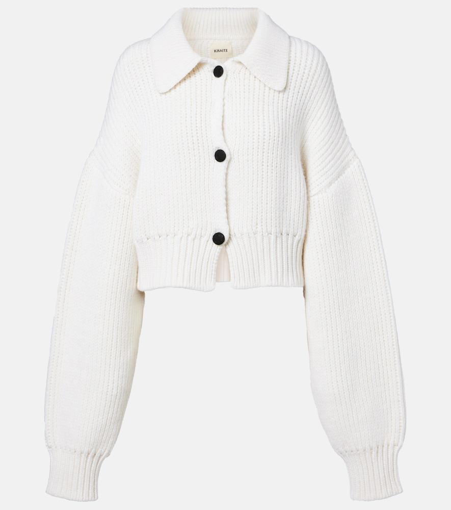 khaite pome ribbed-knit cashmere cardigan