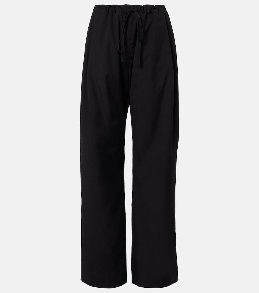 khaite rohen virgin wool wide-leg pants