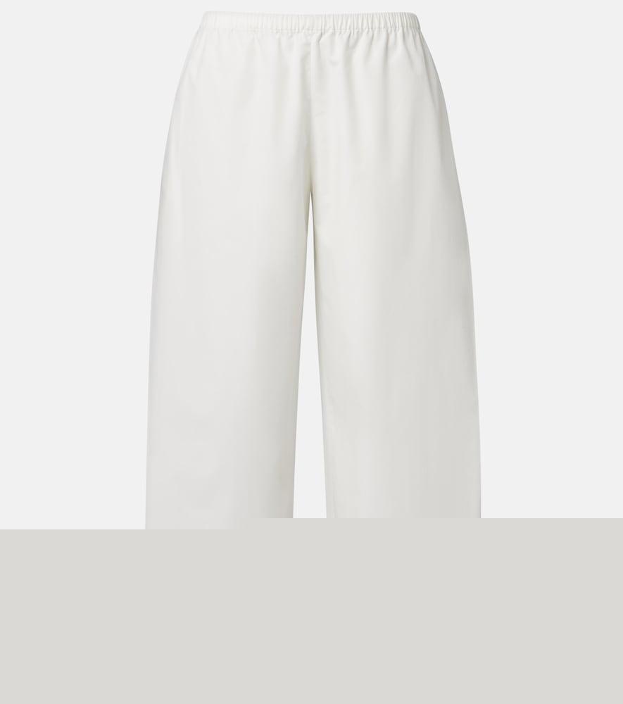 khaite roma cotton poplin wide-leg pants