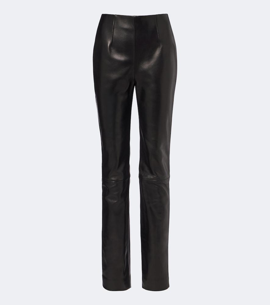 khaite ryden leather slim pants