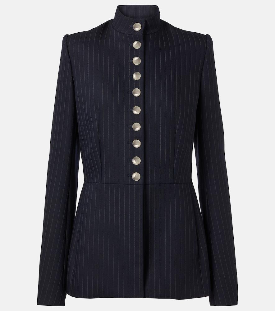 khaite samuel chalk stripe wool-blend jacket