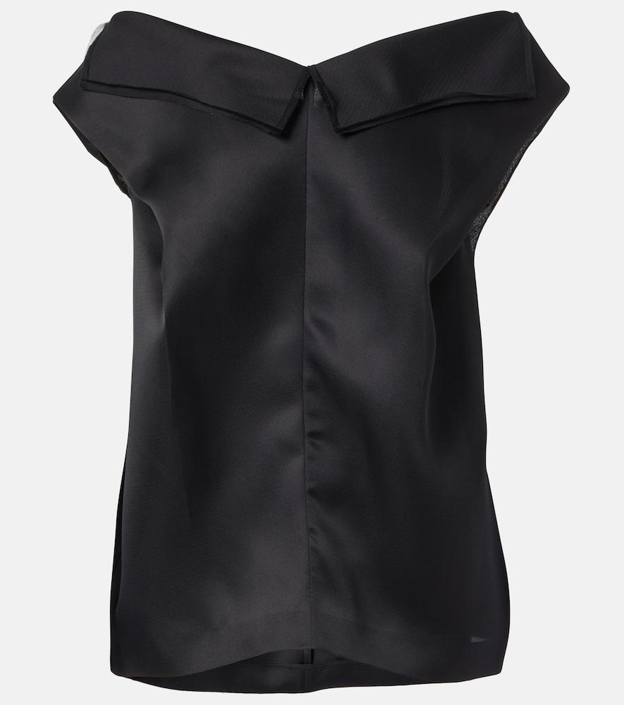 khaite selly off-shoulder silk gazar top