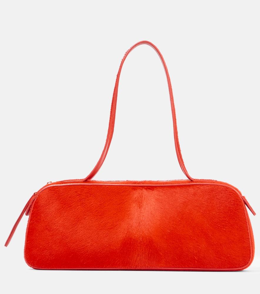 khaite simona small calf hair shoulder bag