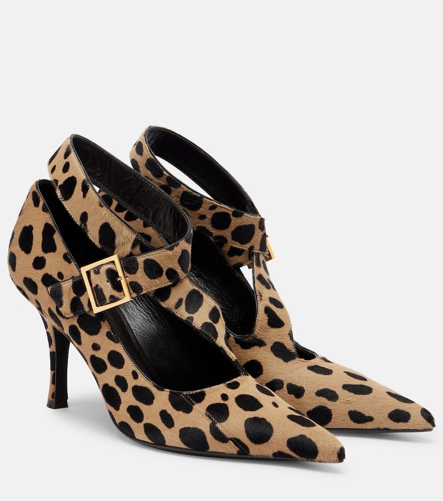 khaite sloan 85 animal-print calf hair pumps