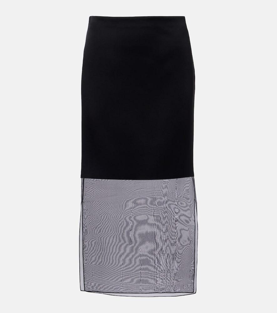 khaite sybil layered midi skirt