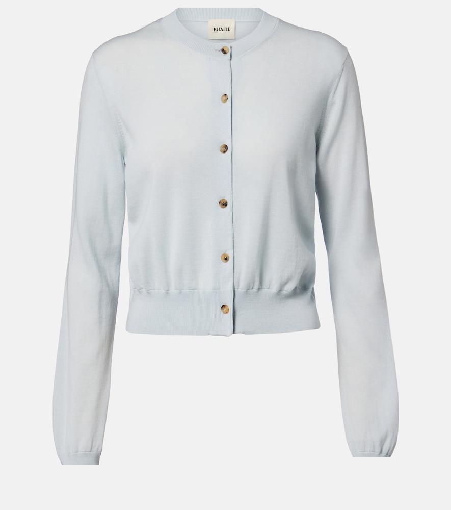 khaite tansy cropped wool and cashmere cardigan