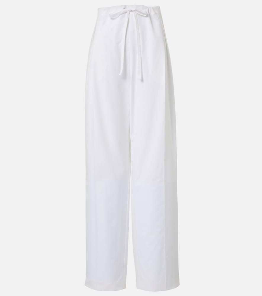 khaite trenton cotton poplin wide-leg pants