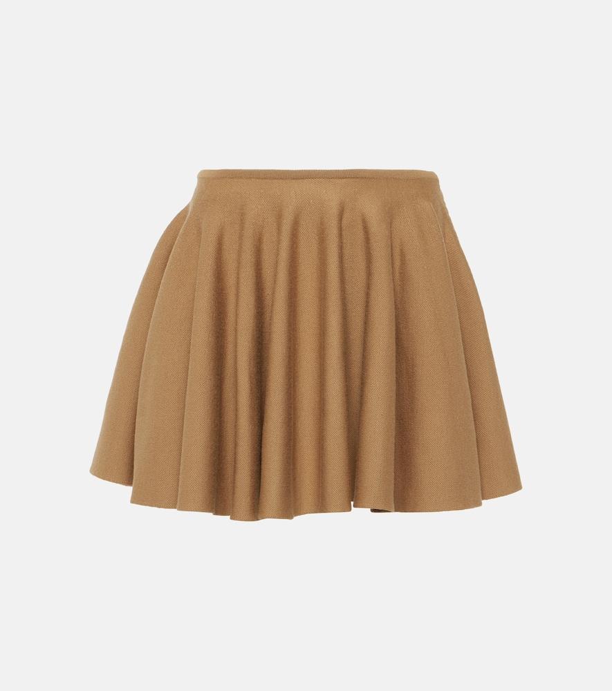 khaite ulli wool-blend miniskirt