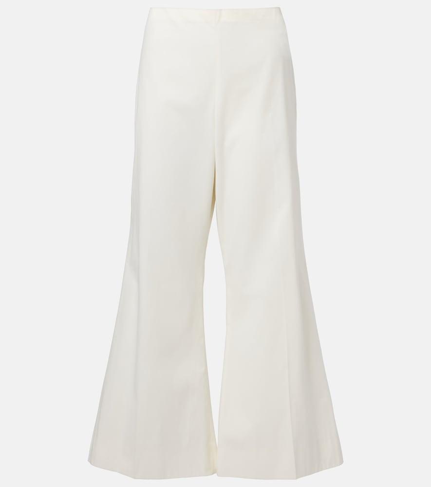 khaite walter cotton and silk flared pants