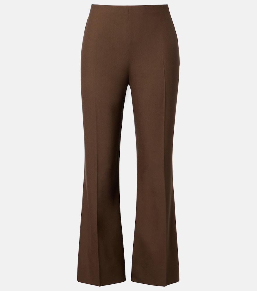 khaite walter cropped virgin wool flared pants