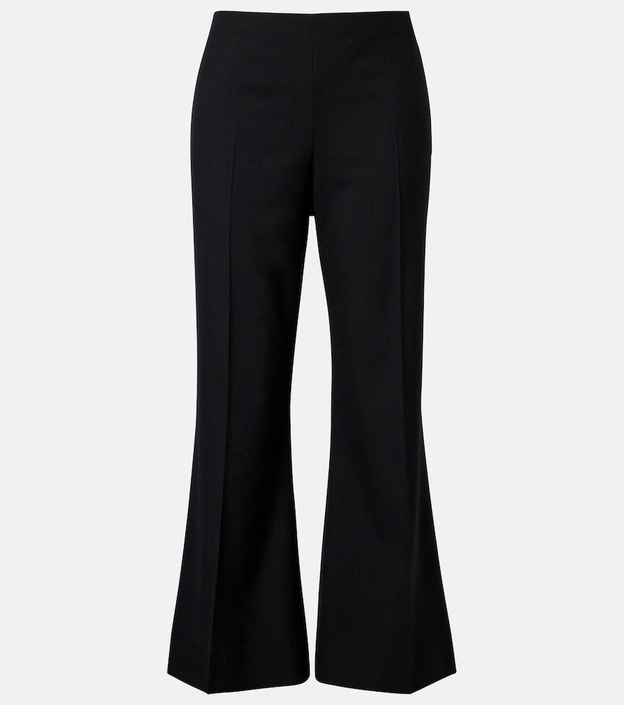 khaite walter cropped virgin wool flared pants