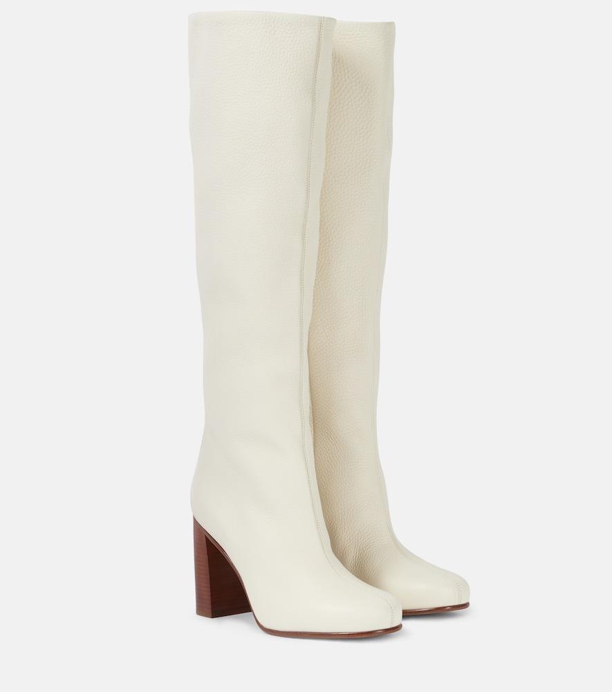 khaite willow leather knee-high boots
