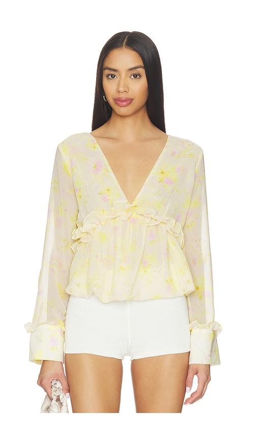 kika vargas cynthi top in lemon. - size 10 (also in 6, 8)