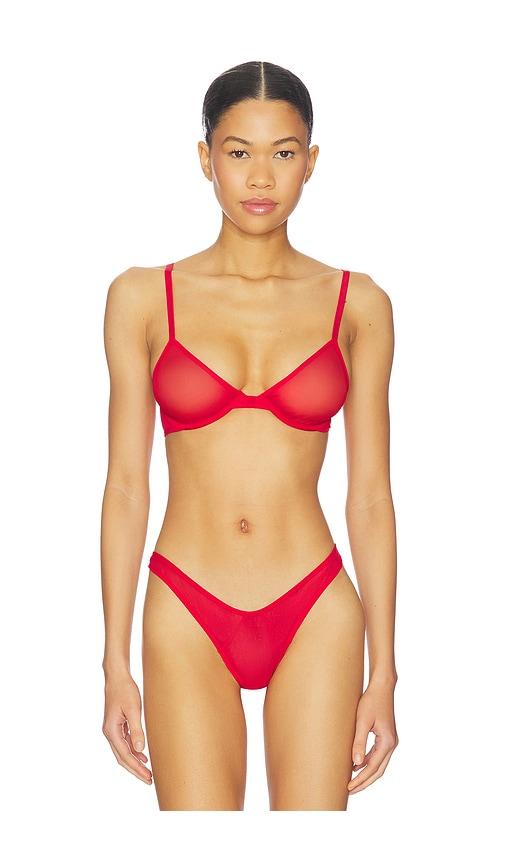 kiki de montparnasse brienne molded demi bra in red. - size 34a (also in 34c, 36b)