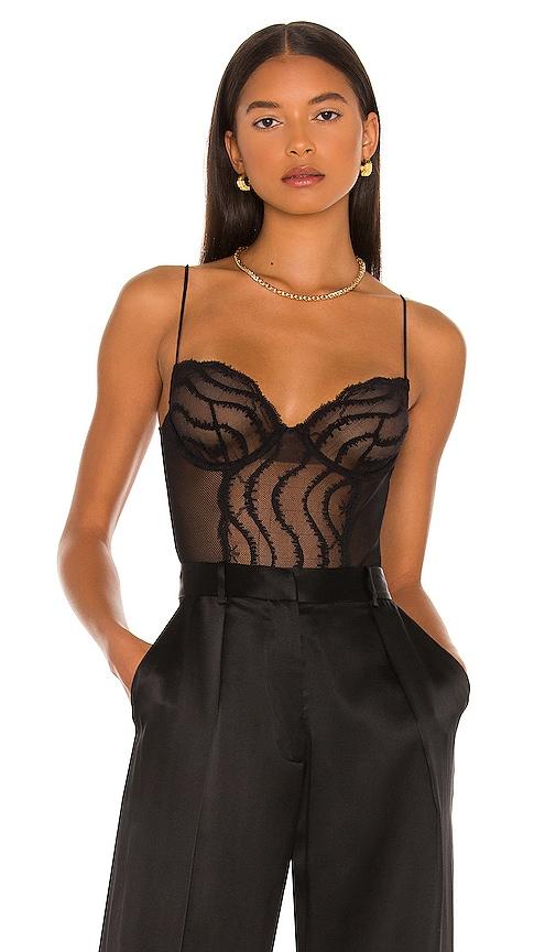 kiki de montparnasse leche moi bodysuit in black. - size l (also in m, s, xs)