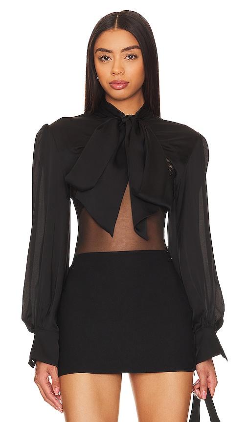 kiki de montparnasse pussy bow shrug in black. - size l (also in xs, s)
