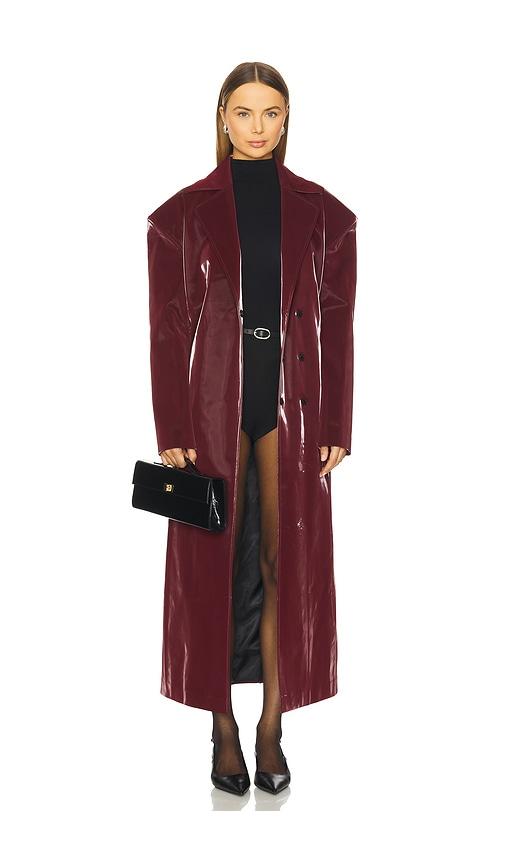 kim shui kristy coat in burgundy. - size l (also in m, s)