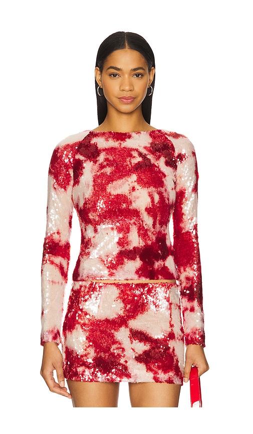 kim shui sequin top in red. - size m (also in s)