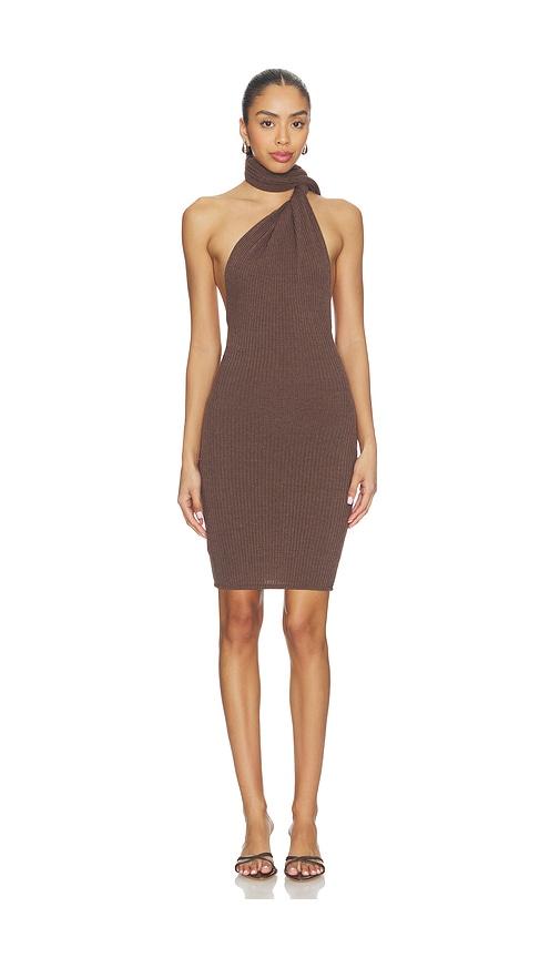 kimberly taylor adri knit midi dress in brown. - size l (also in xs, s, m)