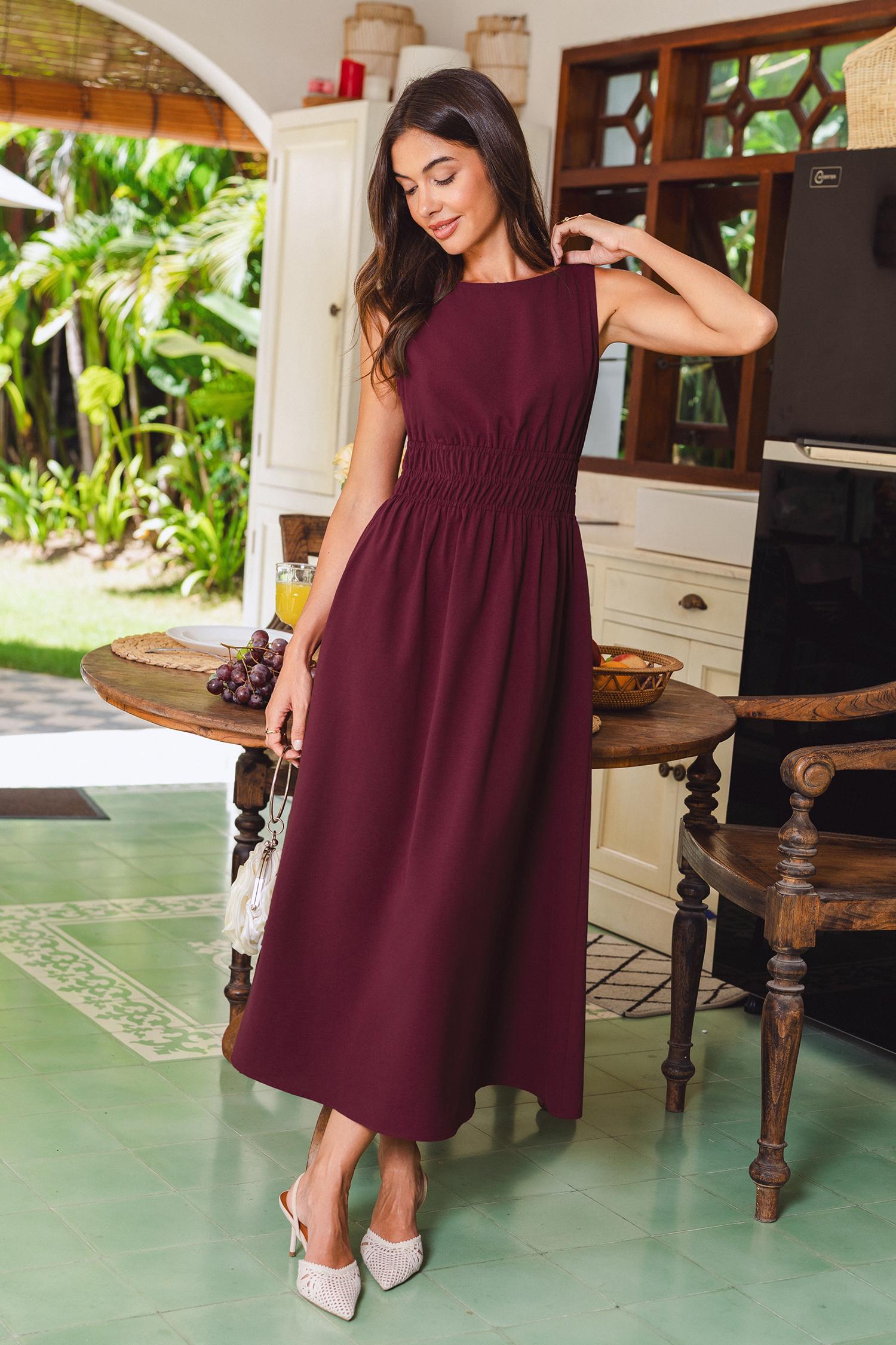 kiss & tell red maxi dress - l