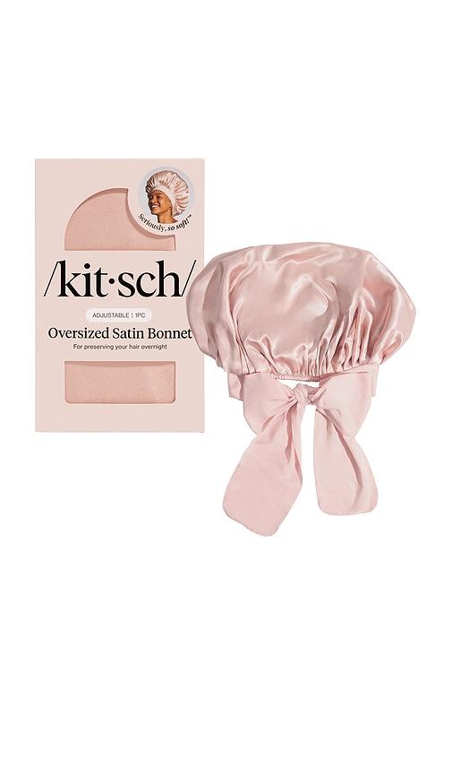 kitsch adjustable oversized satin bonnet in blush.