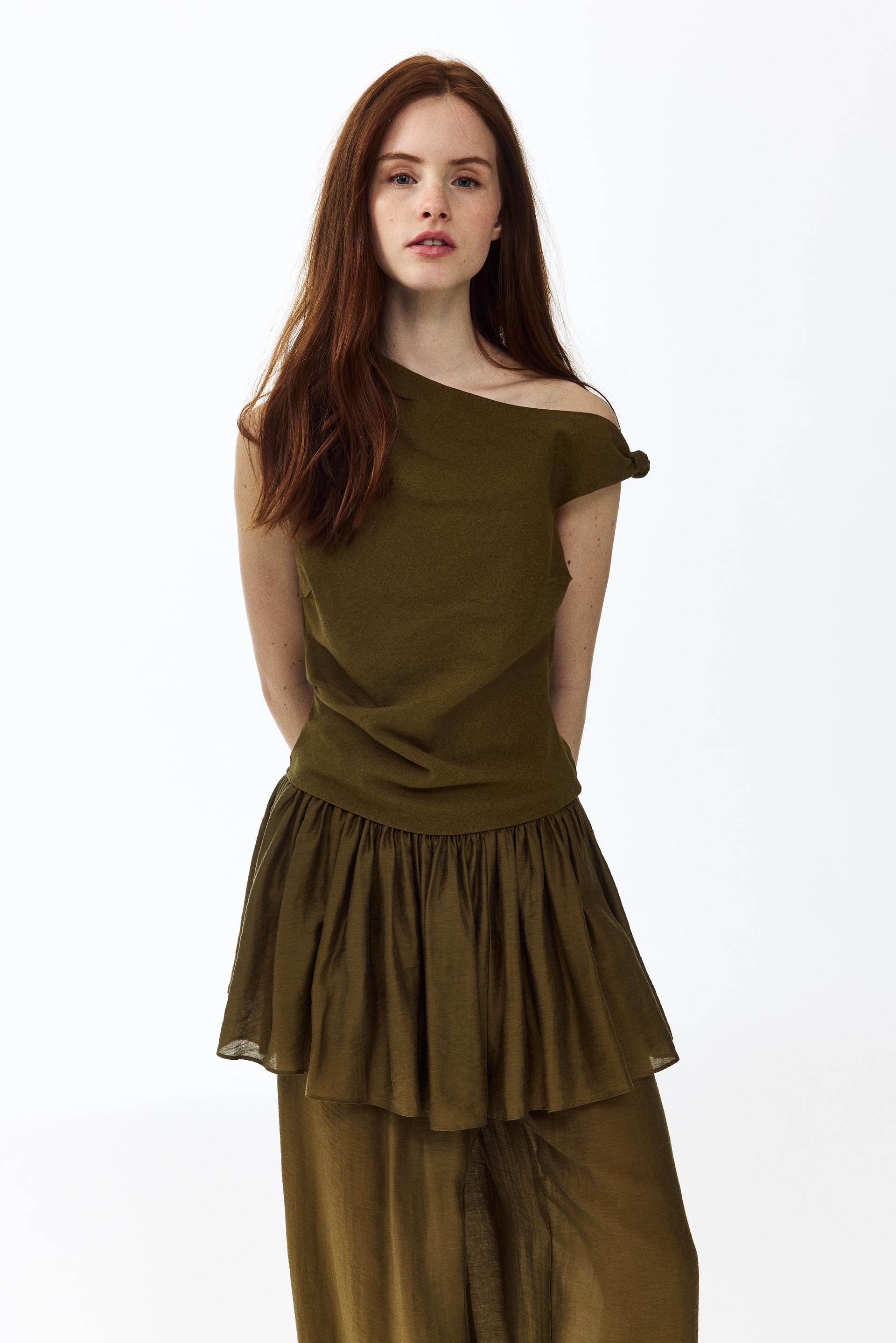 knot-detail one-shoulder top