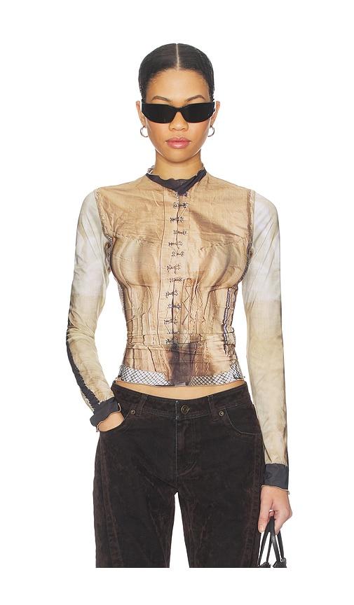 knwls halcyon top in tan. - size s (also in xs)
