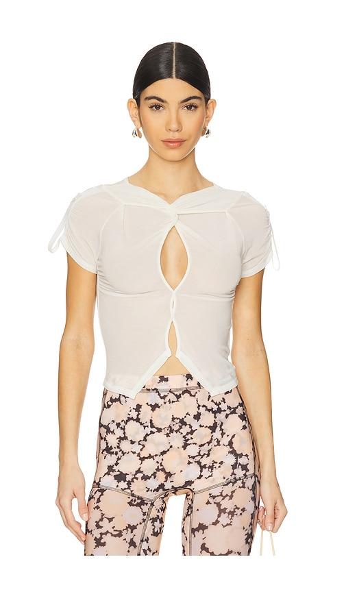 knwls twist top in white. - size l (also in xs, s)