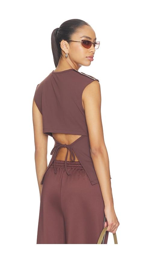 ksubi 99 slim open back tee in chocolate. - size l (also in xs, s, m)