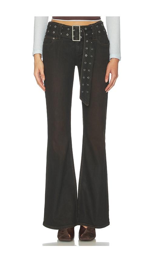 ksubi soho lo belted flared in brown. - size 25 (also in 26, 27)