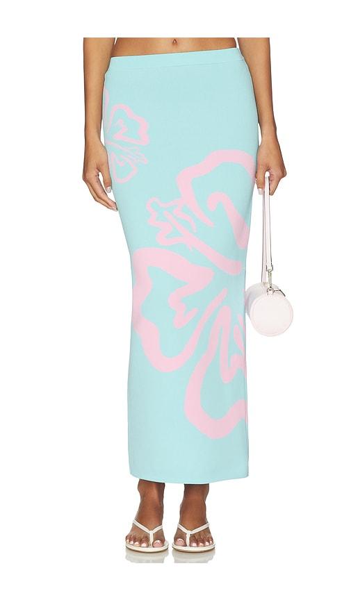 kulani kinis knit midi skirt in blue. - size l (also in m, s, xl, xs)