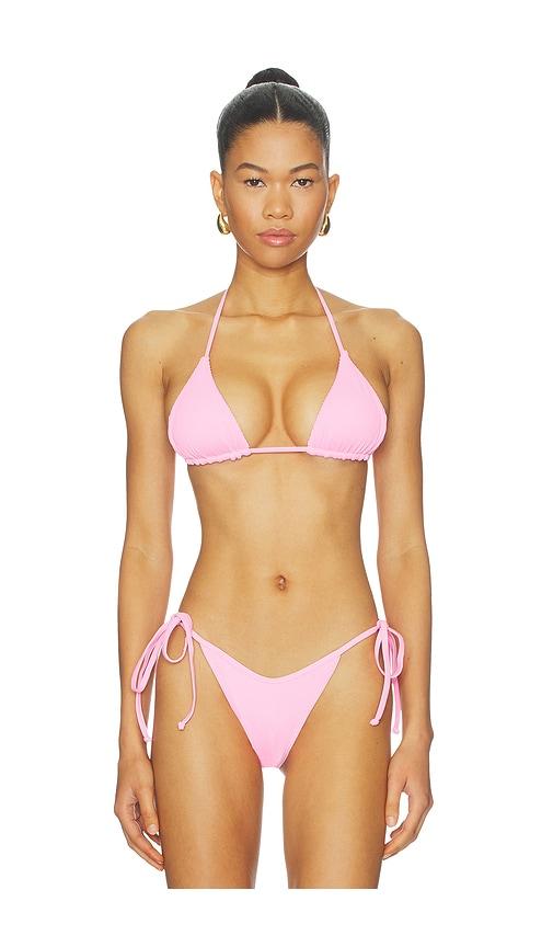 kulani kinis slide triangle bikini top in pink. - size xl (also in xs)