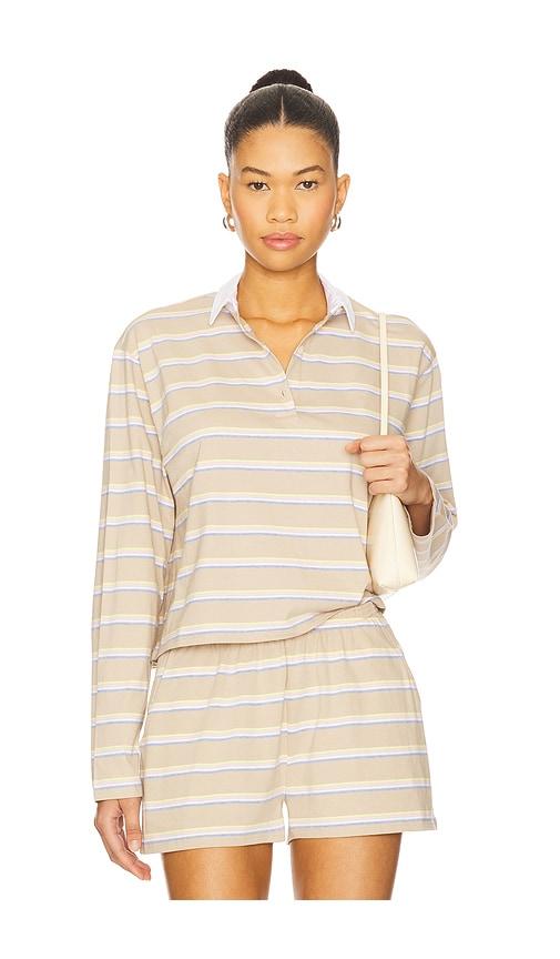 kule the lexie polo top in beige. - size m (also in xl/1x)