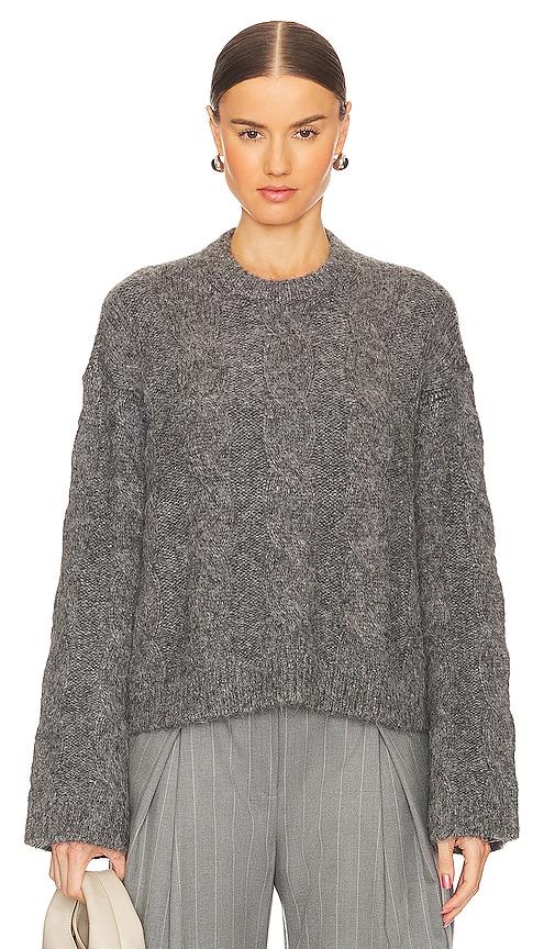 l'academie adria cable sweater in charcoal. - size s (also in xs)