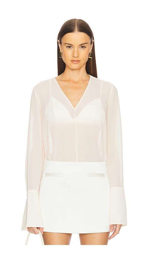 l'academie alina blouse in beige. - size s (also in xs)