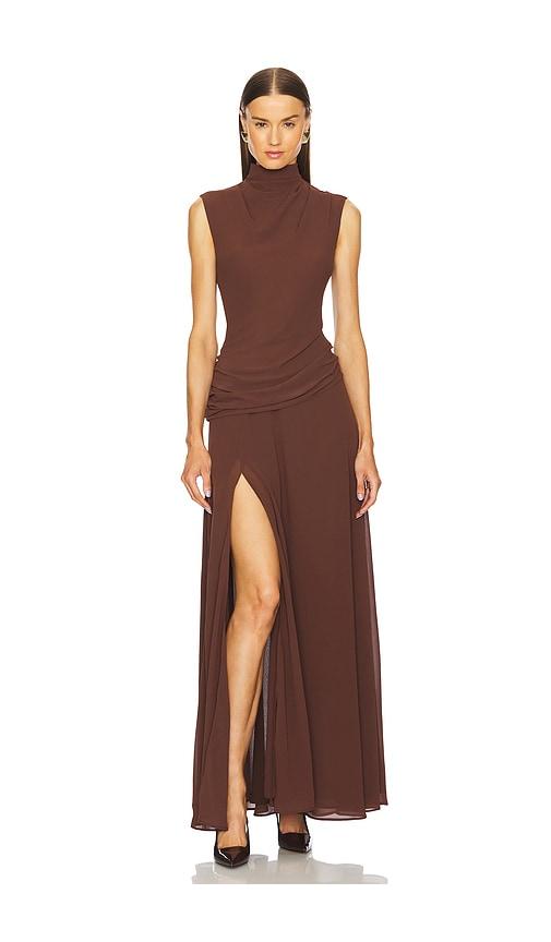 l'academie amouage gown in brown. - size m (also in xxs, xs, s, xl)