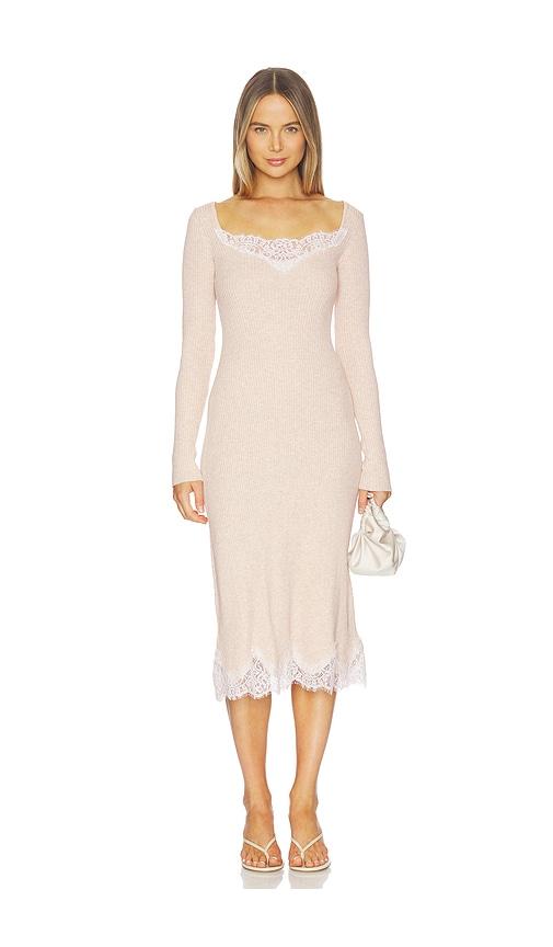 l'academie ariadne knit lace detail dress in beige. - size m (also in xs, s, xl)