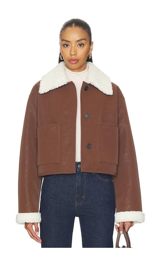 l'academie ayla jacket in brown. - size l (also in s, xxs, xs, m)
