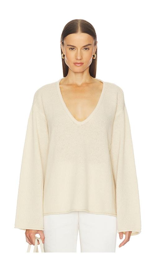 l'academie brenne neck sweater in ivory. - size l (also in xxs, xs)
