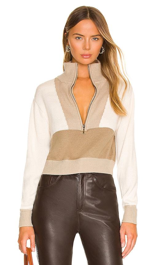 l'academie cheshire half zip sweater in beige. - size m (also in xs, s)