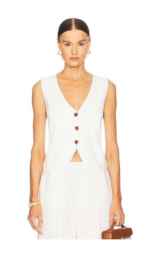 l'academie donellen knit vest in white. - size l (also in s, m, xl)
