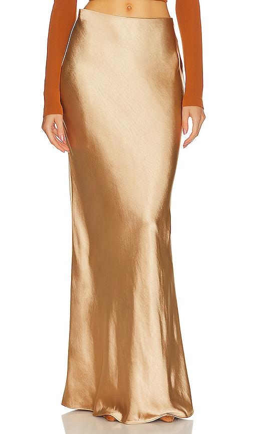 l'academie emmeline maxi skirt in beige. - size s (also in xs)
