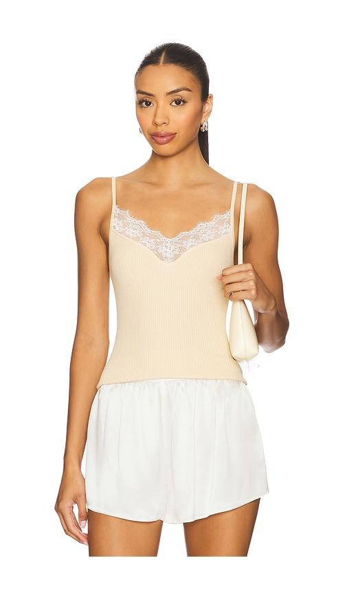 l'academie eugene tank top in tan. - size l (also in m, xl)