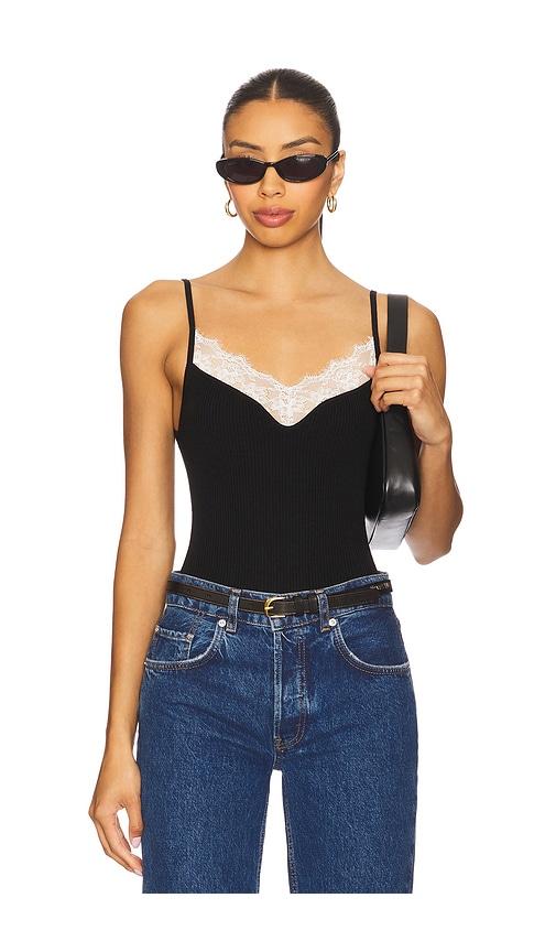 l'academie eugene tank top in white, black. - size l (also in m)